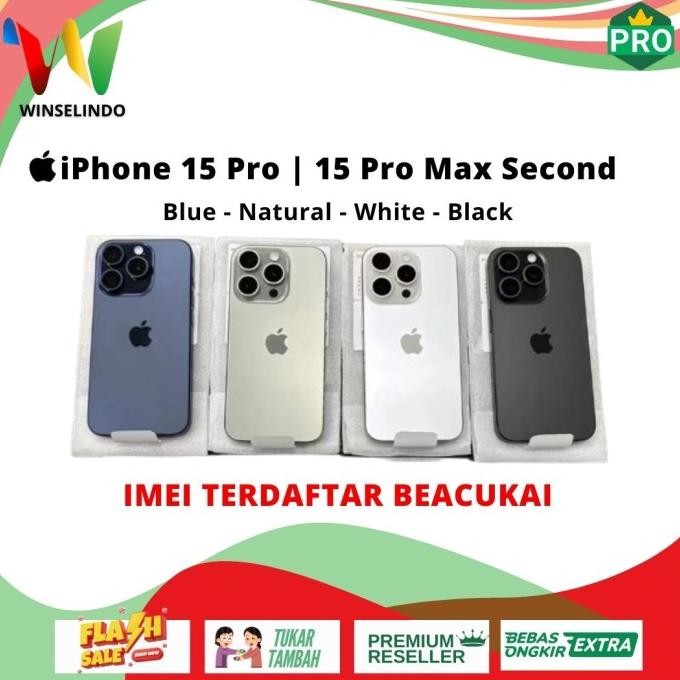 iPhone 15 Pro | 15 Pro Max 512GB 1TB 256GB Titanium Seken Fullset Second