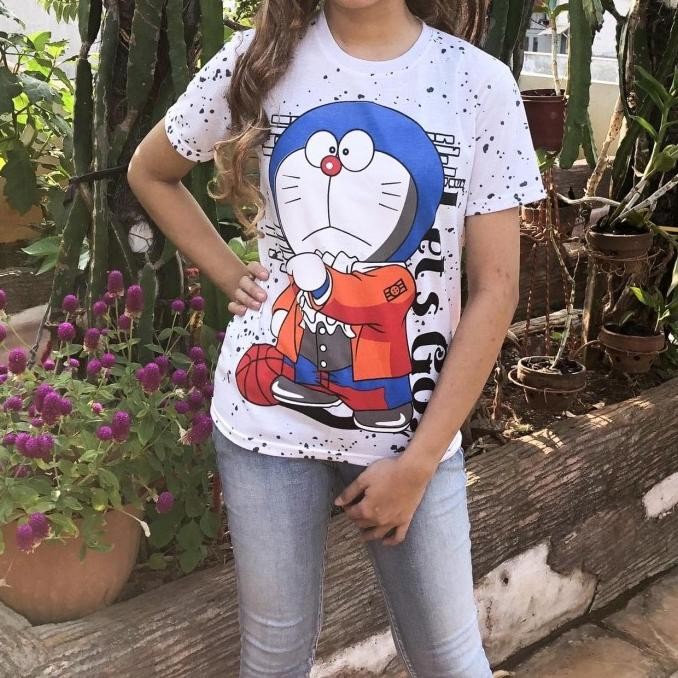 Grosir Kaos Doraemon Full Print Couple Dewasa Anak