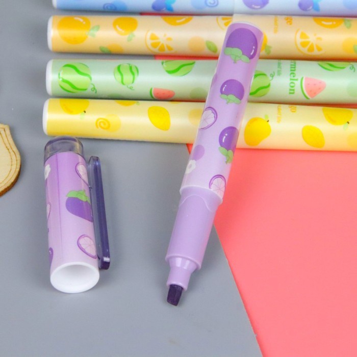

Stabilo Set 6 Pcs Motif Veggie & Fruit Warna Warni / Highlighter Rainbow Aesthetic S0265
