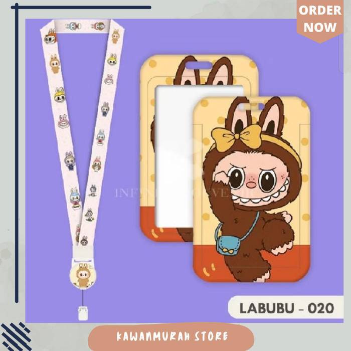 

Nametag Holder Motif Labubu Lucu / Id Card Holder Labubu