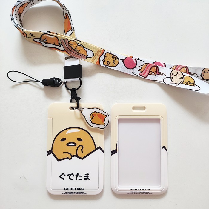 

Id Card Holder Name Tag Lanyard / Kalung Wadah Kartu Identitas Tapping Gudetama Sanrio Mascot Lucu