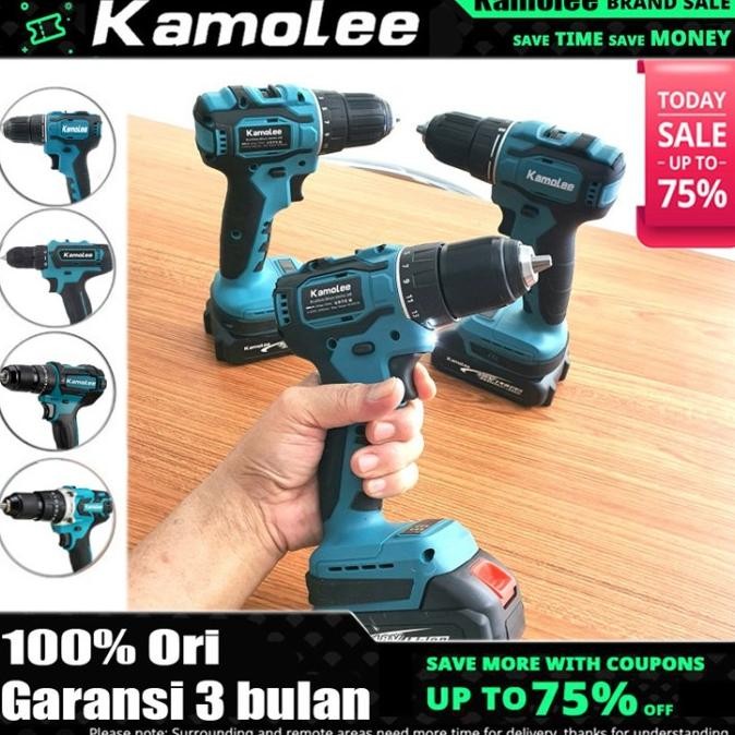Kamolee 18V Mesin Bor Cordless 10Mm/13Mm/Elektrik Drill/Brushless