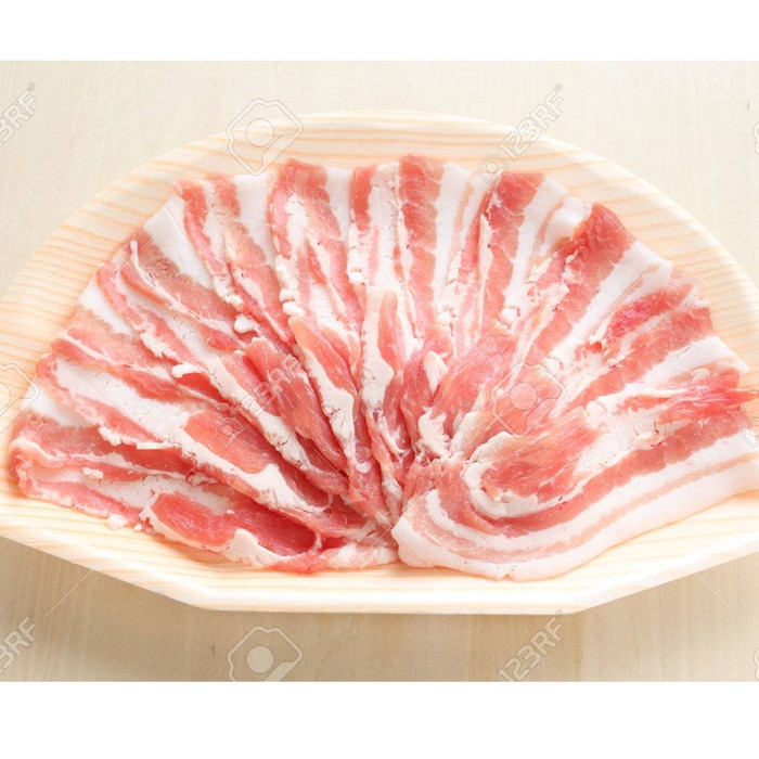 

PORK BELLY SLICE 1.5 MM SHABU-SHABU BBQ ASLI BALI PACK 500 GR