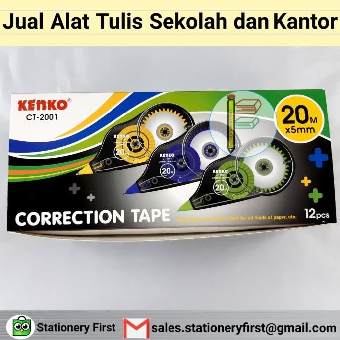 

Correction Tape Tip Ex Tip-X Kertas Kenko CT-2001 20 Meter Lusinan