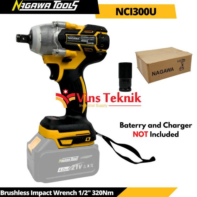 Impact Wrench Brushless Nagawa Nci300U Mesin Pembuka Baut