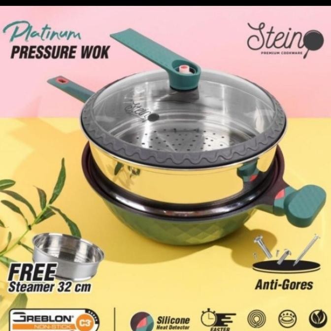 Stein Cookware Platinum Pressure Wok 32 Cm Steincookware Panci Presto Ser_Home