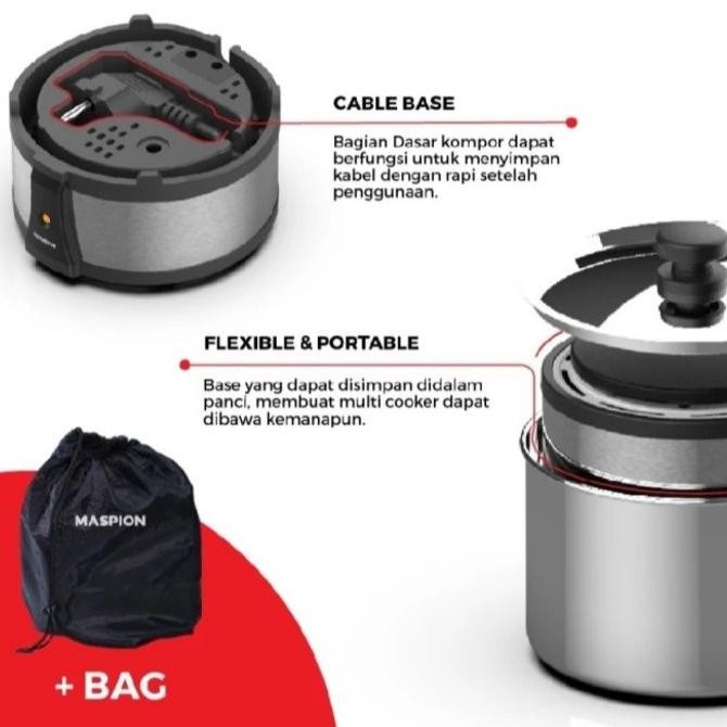 Panci Listrik Travel Maspion Mec-3510 Multi Cooker 1 Liter Ser_Home
