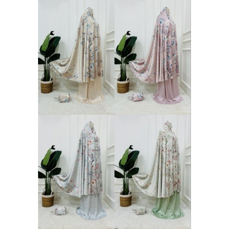 (Paket hemat 4pcs)Mukena Armani Silk Premium 2in1 Motif Zadda series