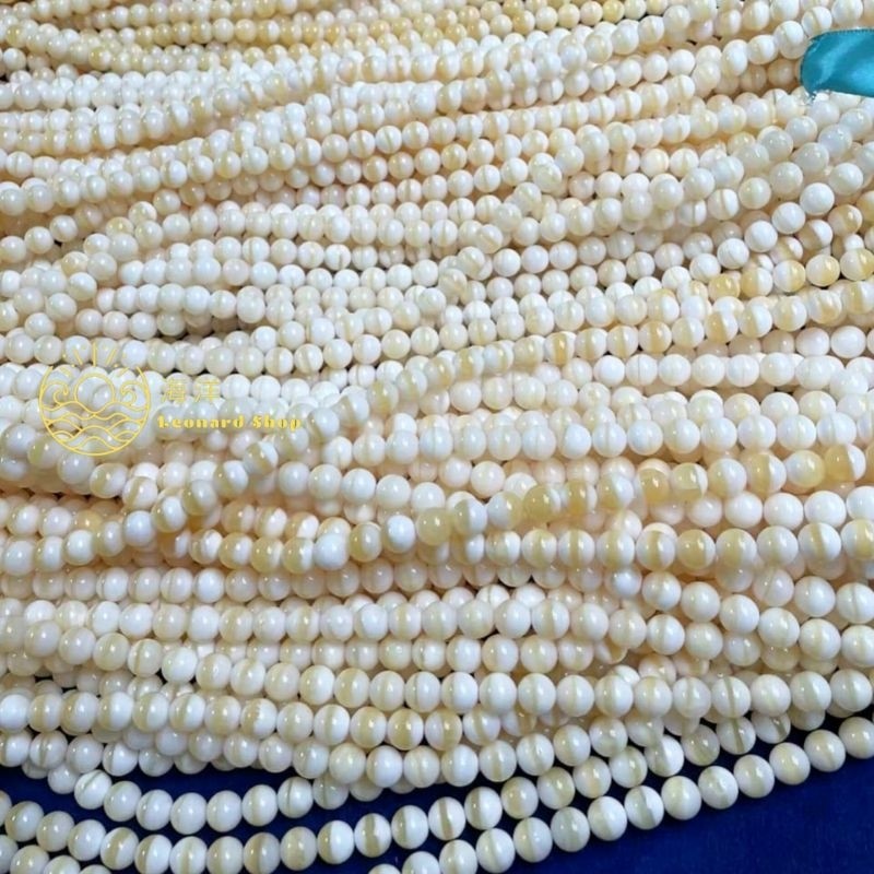 TASBIH GELANG KULIT KERANG SUPER MATA KUCING ASLI 100% PUTIH SERAT EMAS / PUTIH MUTIARA BAHAN