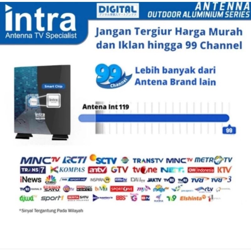Antena Tv Digital Intra INT-119 Outdoor Indoor- Antena tv Digital