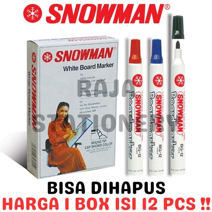 

SNOWMAN WHITEBOARD MARKER BG-12 SPIDOL PAPAN TULIS ABG-12 [12PCS] BS76