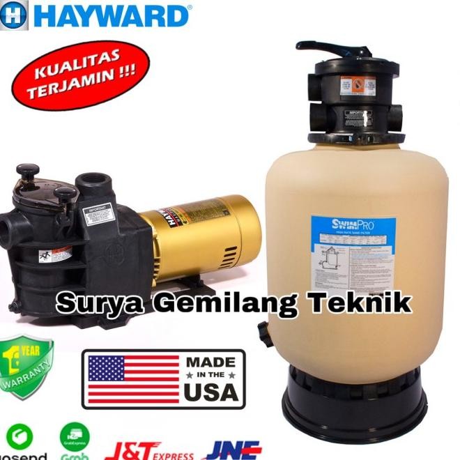 Paket Pompa Kolam Renang Hayward 1Hp + Sand Filter 17" Hayward Max Flo