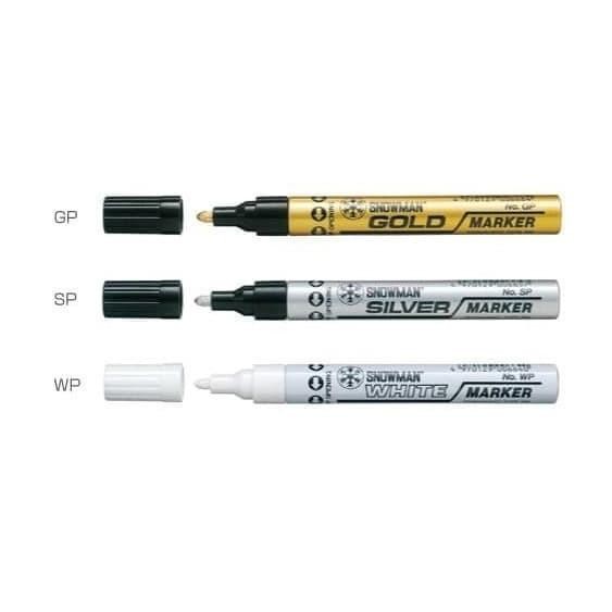 

Spidol Paint Marker Snowman Permanent Putih Gold Silver - 1 lusin isi 12 pcs BS76