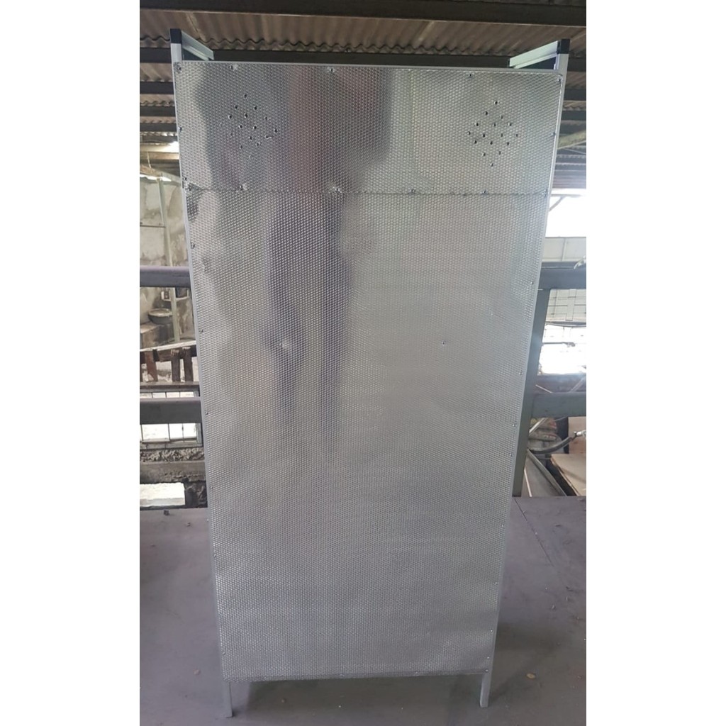 Rak Piring Lemari Piring Aluminium Kaca 2 Pintu