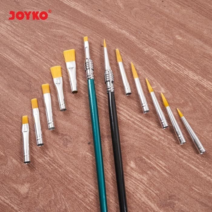 

TERMURAH Kuas lukis cat air / minyak / akrilik / poster brushes BR 2 set isi 12