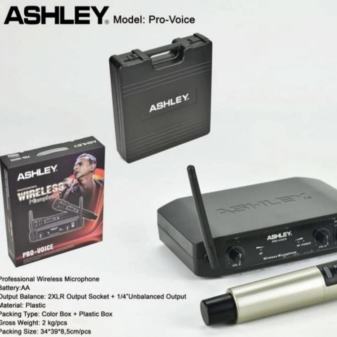 Sale Mic Wireless Ashley Pro Voice Uhf Original Microphone Tanpa Kabel