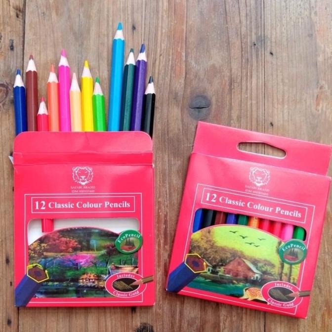 

PROMO (12 PCS) Pensil Warna Safari 12w Kecil / Pensil Warna Pendek 12 Warna