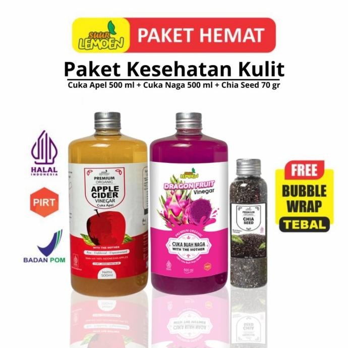 

Paket Diet Kesehatan Kulit 3 In 1 Paket Hemat 500ml Cuka Apel , 500ml Cuka Naga , Chiaa Seed 70 Gr - PHT