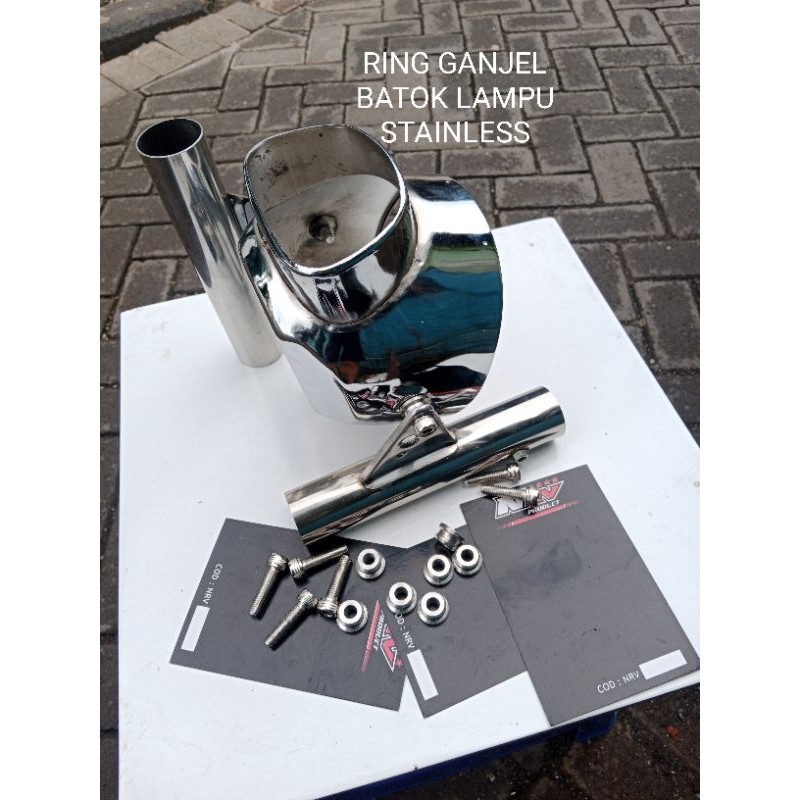 Ganjel batok lampu stainless /ring pemanis batok cd batok cb125 yl twin