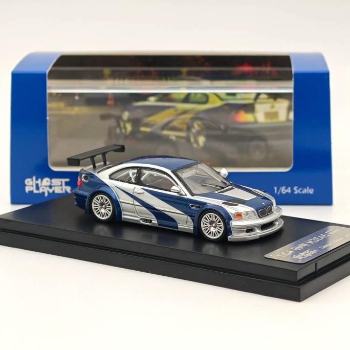 Ghost player 1/64 BMW M3 GTR E46 SILVER BLUE