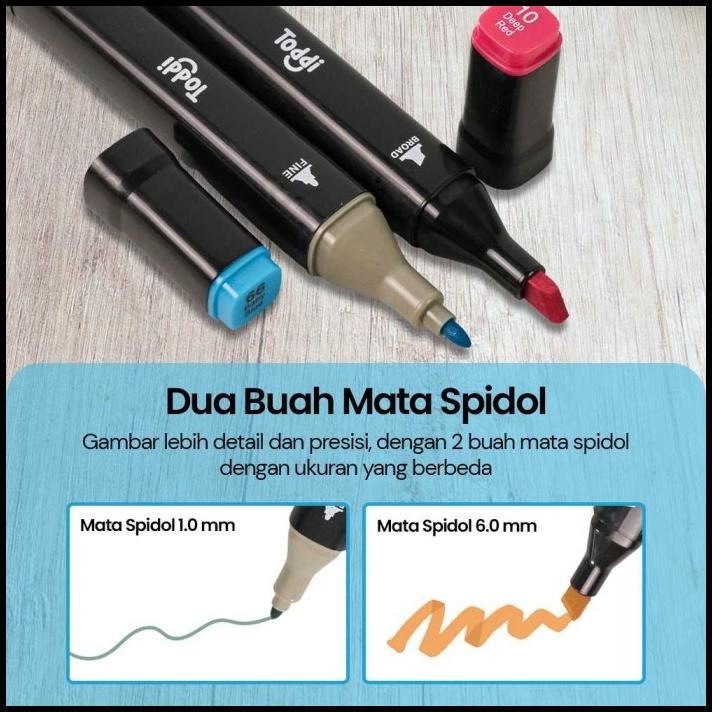 

Spidol Dual Side Warna Warni 1 Set Lengkap Fine Brush Art Pen Marker