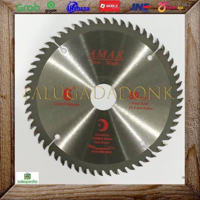 Circular saw 6 inch x 60T Super Thin / Mata Gergaji Kayu Saw Blade 6"