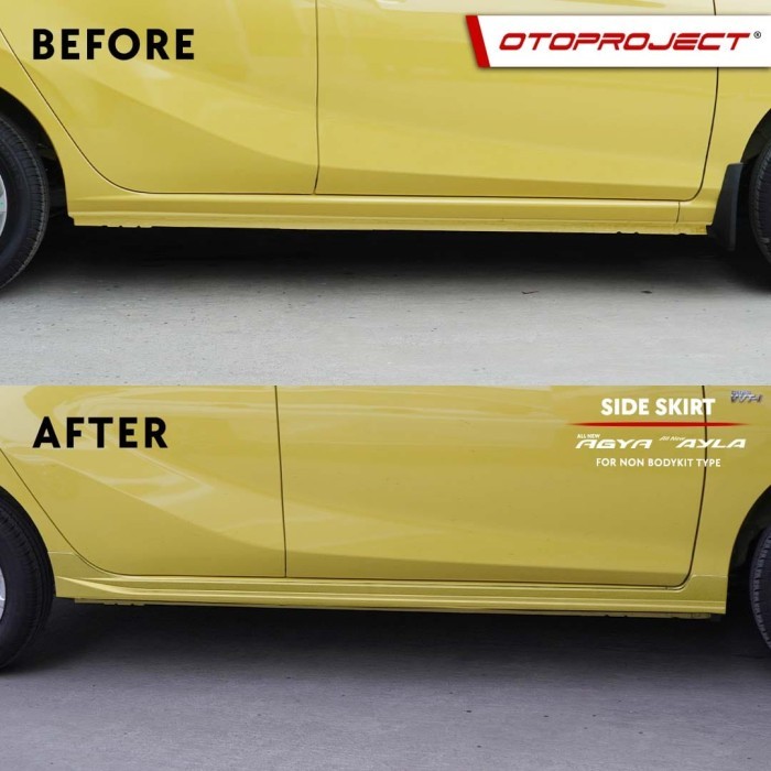 Side Skirt Body Kit Samping Black All New Agya / Ayla 2023 Otoproject
