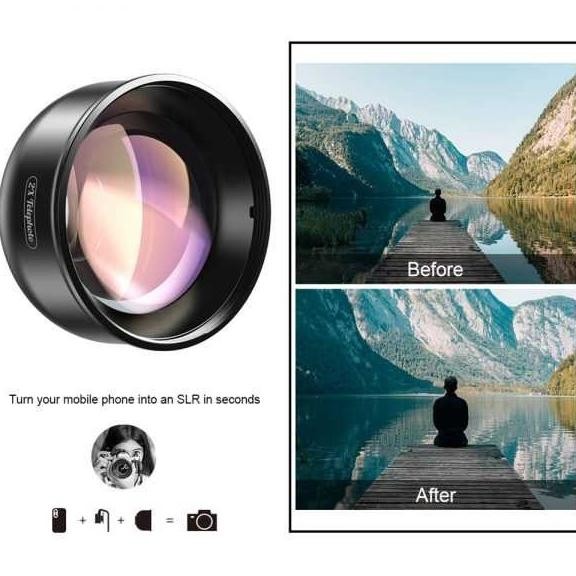 APEXEL LENSA KAMERA HANDPHONE UNIVERSAL CLIP 2X TELEPHOTO LENS - HB2X