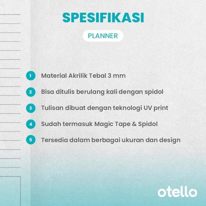 

Otello - Monthly Planner Akrilik Wall Planner Calendar Acrylic Planner Original Dan Terpercaya