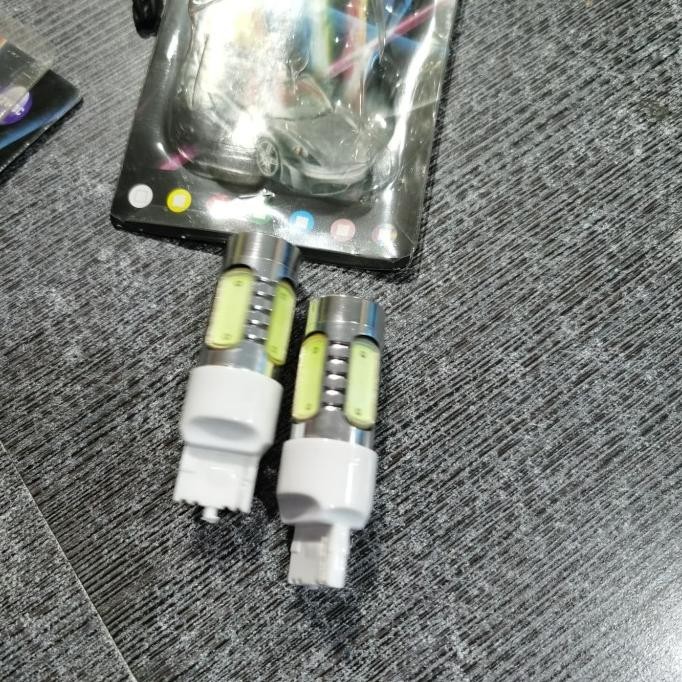 Led Cob T20 Gepeng / S25 Bayonet Bulat Lampu Sein Ritting Ice Blue Original Dan Terlaris