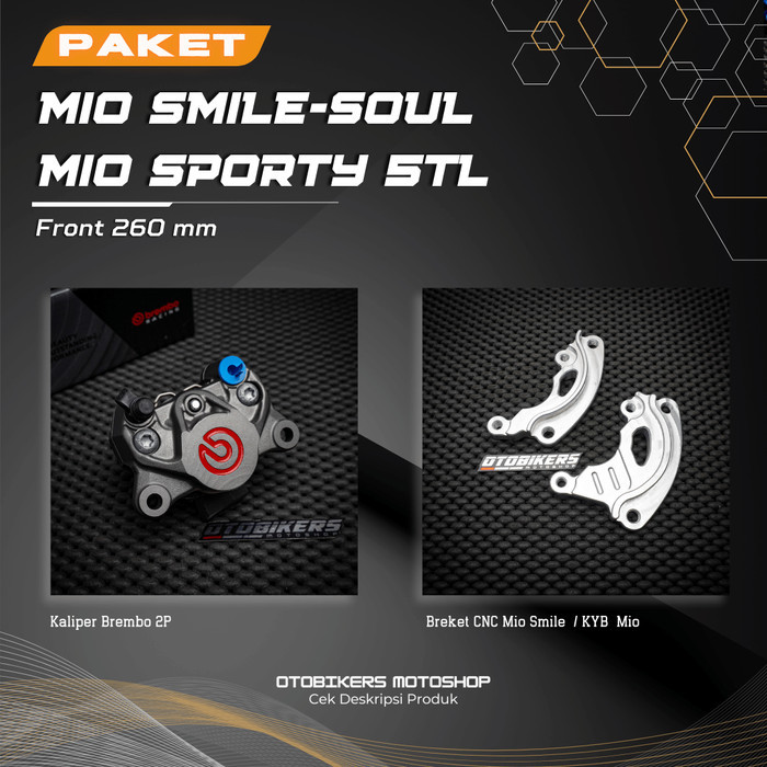 PAKET Kaliper Brembo 2P Depan 220 260 Mio Sporty 5TL Smile Soul