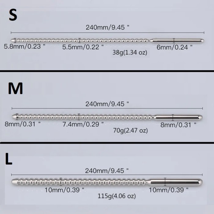 Dijuaaal Alat Sonde Urethra Urethral Sounding Rod Stainless Steel Tipe 6