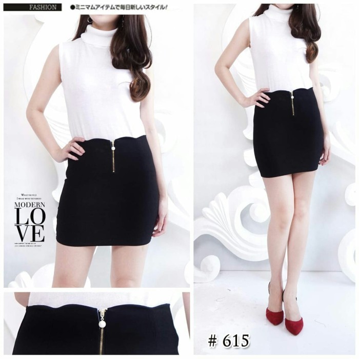 Rok Wanita Skirt Mini Love 615Rok Wanita Skirt Mini Love 615 Bahan Katun Stretch Allsz P38cm Lp64-80