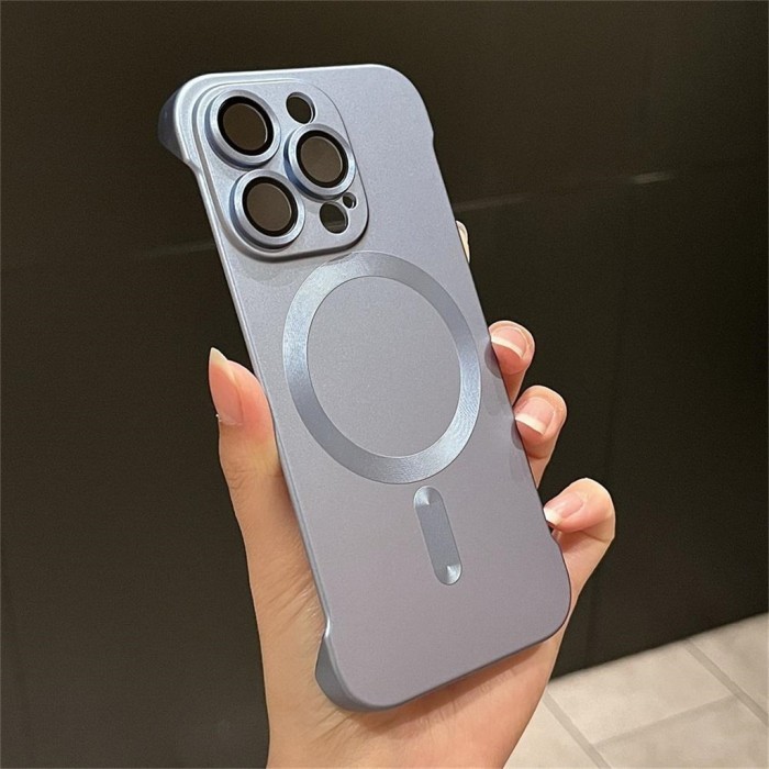 Casing Navy Blue Ultra Thin Frameless Case For Iphone 15 14 13 12 11