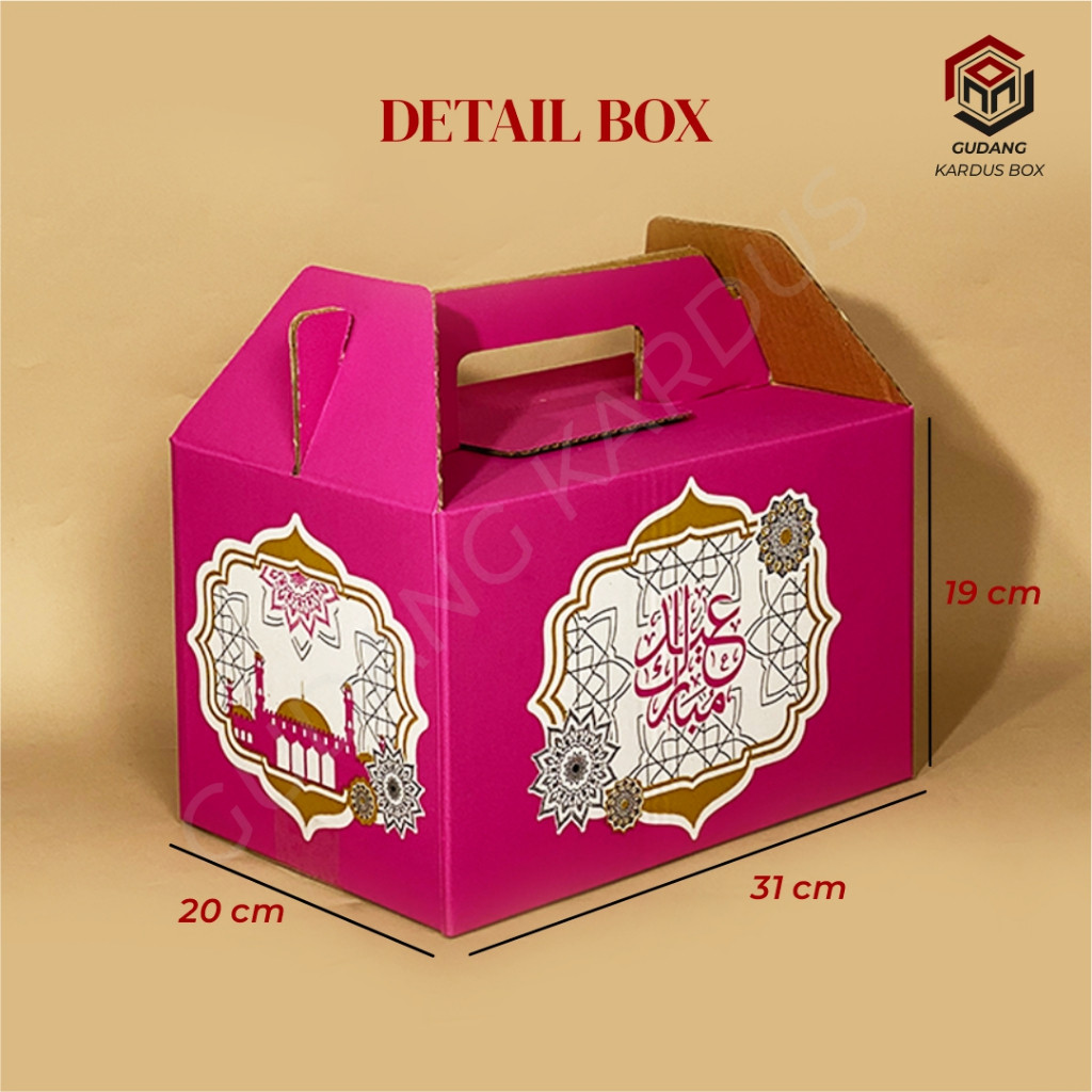 

Box Jinjing Kaligrafi Quba Magenta 31 X 20 X 19 Cm-Gable Box Parcel Idul Fitri/Parsel Lebaran/Box