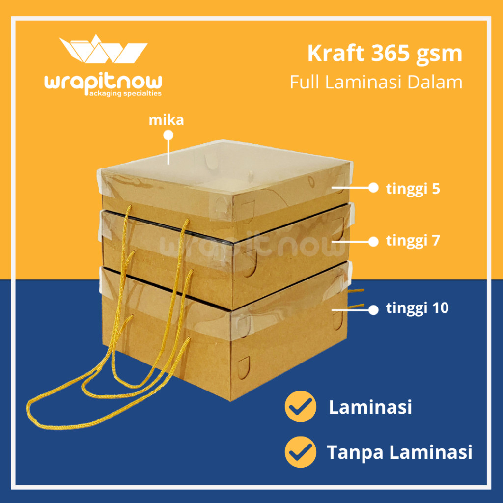 Kraft Mika Tali Dus Mika Dus 20X20X5 Dus 22X22X5 Dus 25X25X5 Dus 18X18X7 Dus 20X20X7 Dus 22X22X7 Dus