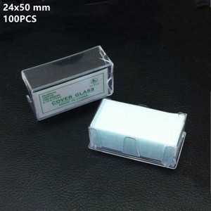 

LabTestKit 100PCS 24x50 mm Microscope Glasses Slides Cover Slips Blank Thickness 0.13-0.17mm Transparent Microscope Accessories Laboratory Brand New