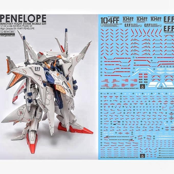 Promo HG PENELOPE GUNDAM WATER DECAL GHOST CUSTOM DECAL COD