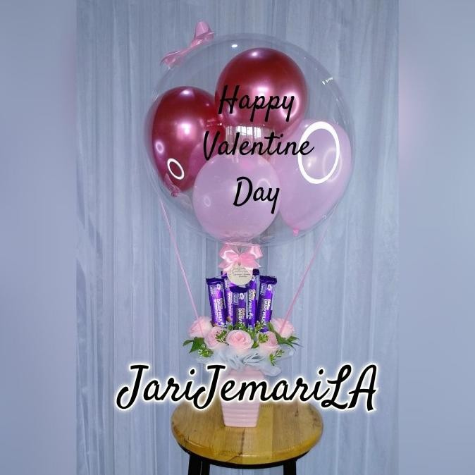 Bucket Bunga Coklat Dan Boneka Valentine, Hadiah Valentine