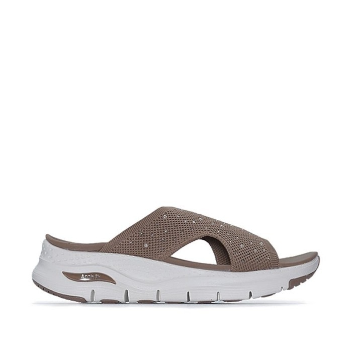 Skechers Sandal Wanita Arch Fit Women'S - Brown Original
