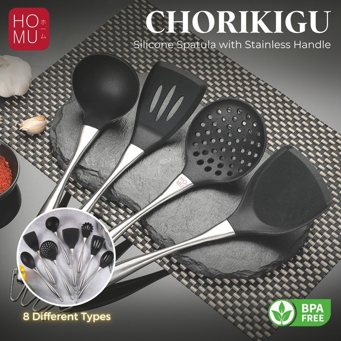 Ptr Homu Spatula Sutil Silikon Kitchen Utensil Set Gagang Stainless