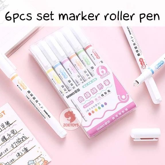 

Promo Zoetoys 6pcs Set Marker Roller Pen | Line Shapes Colorful Drawing COD