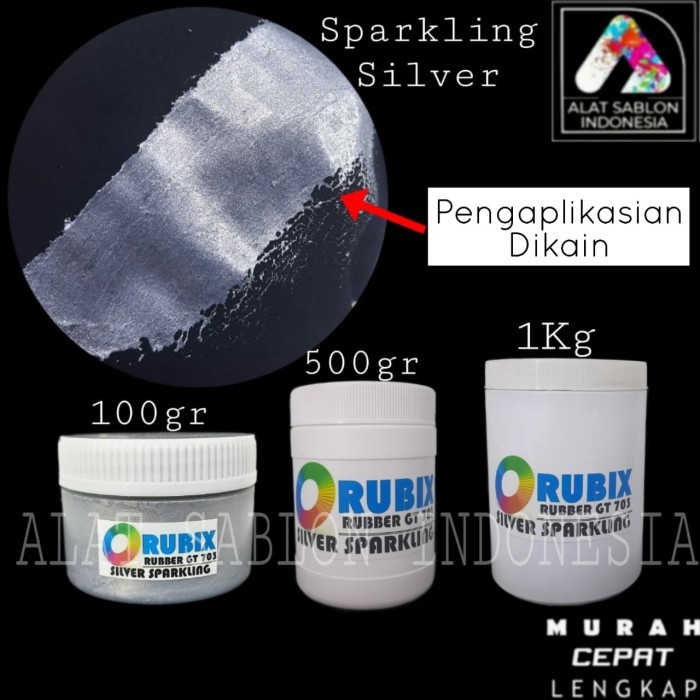 

TERLARIS! CAT SABLON PASTA RUBBER SILVER SPARKLING 703 WATER BASED 1KG