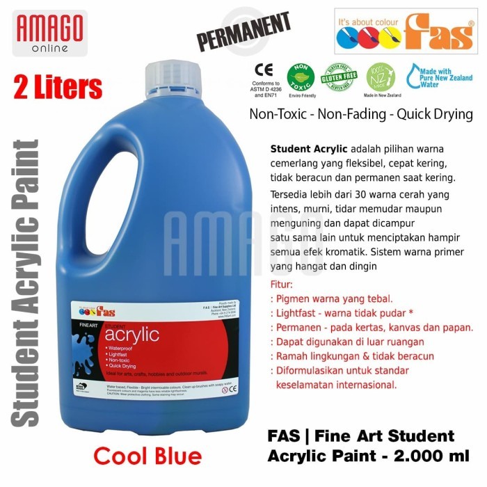 

FAS - STUDENT ACRYLIC PAINT - 2 LITER - COOL BLUE
