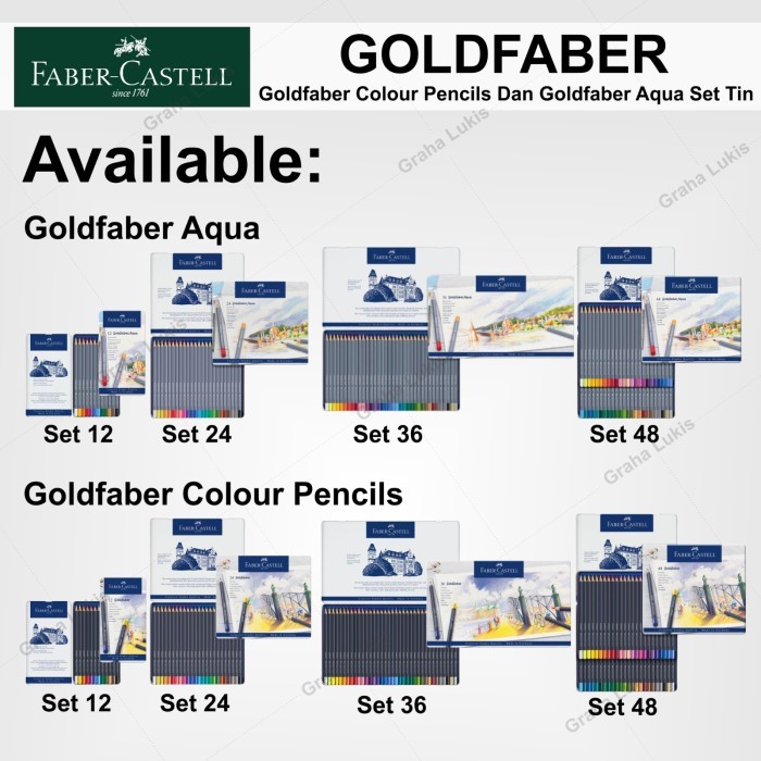 

HOT PROMO Faber Castell Goldfaber Pencils / Goldfaber Aqua Watercolour Pencils Tin Set