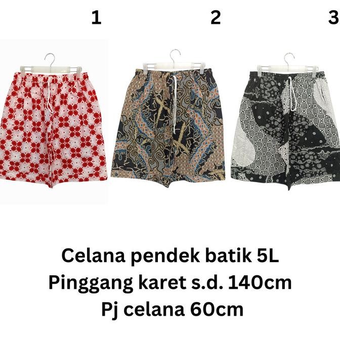 celana pendek batik pria JUMBO katun