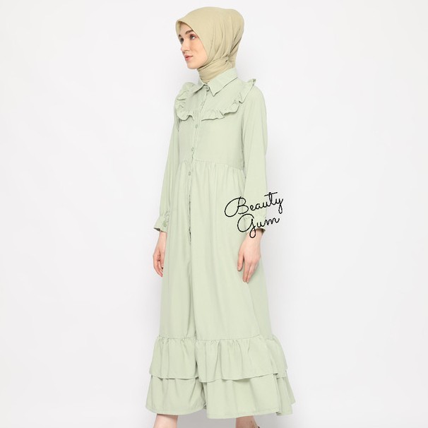 Setelan Gamis Ikatan Cinta Sage Mint/Pakaian Muslim Gamis Sage Green