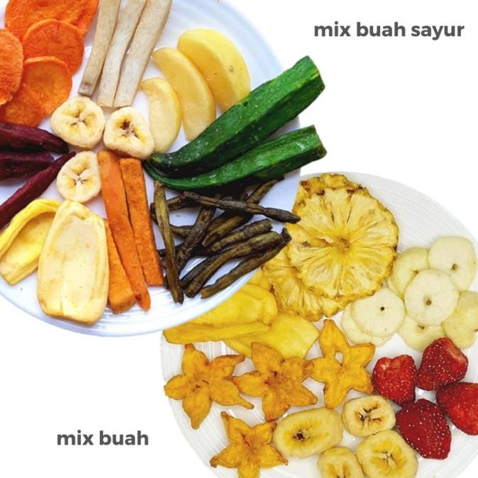 

Terlaris 1L Keripik Mix Toples Snack Diet Sayur Buah Crunchgie Ready Stok