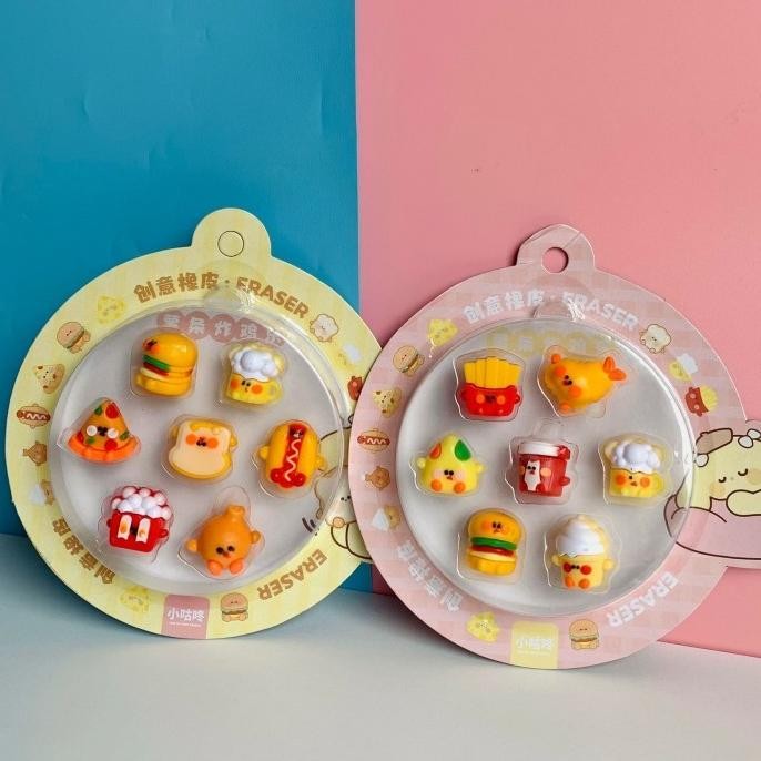 

Promo JUNK FOOD ERASERS SET ISI 7 penghapus alat tulis lucu koleksi COD