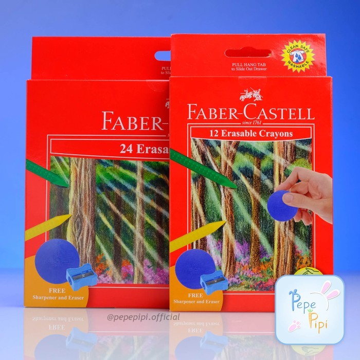 

HRG DISKON Erasable Crayons Faber Caltell 12 &24 Warna Crayon Bisa Dihapus Krayon